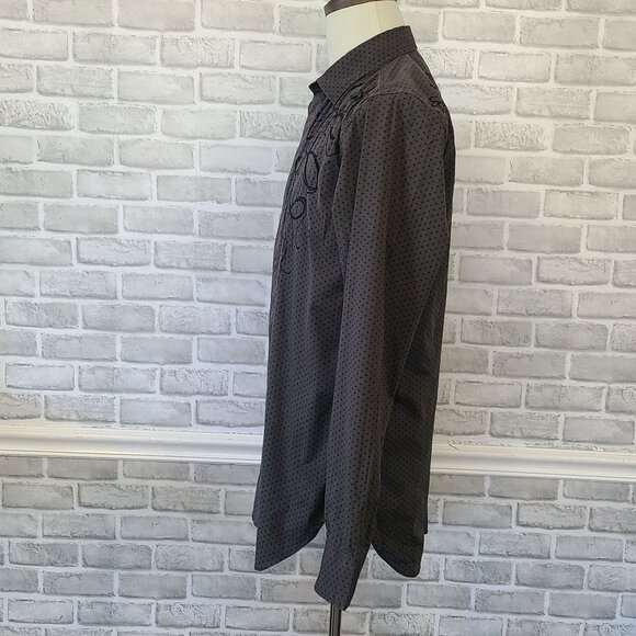 Vintage Diesel Mens Long Sleeve Shirt Gray Embroidered Sun Fade Grunge Lg - Picture 3 of 9